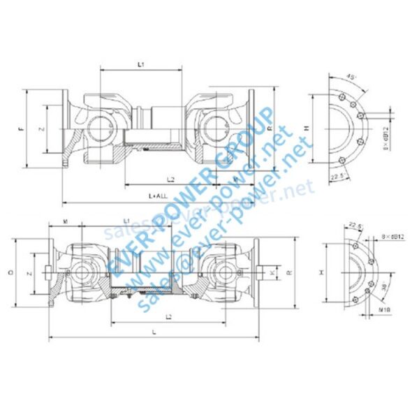 Heavy cardan shaft